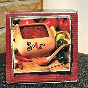 FREE in a bundle -Terra Cotta Salsa bowl and spoon - *misprint